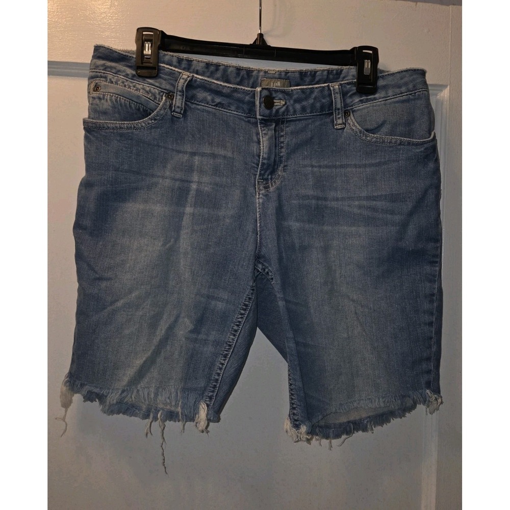 J Jill Medium Wash Jeans Shorts. High Waist Mom Shorts. Stretch. Raw Hem. 12P